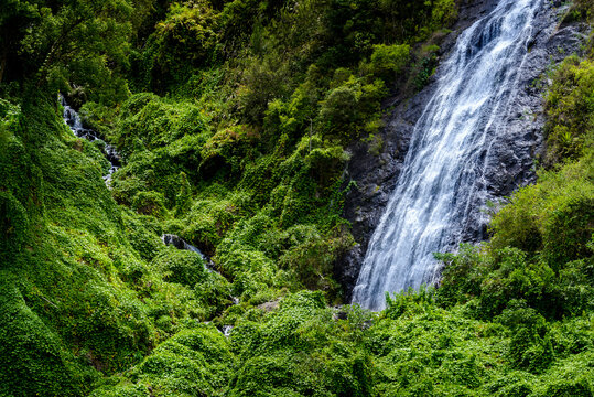 Waterfal called Le Voile de La Mariee, Salazie, Reunion Island