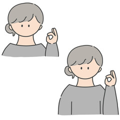 OKのポーズ_女の子