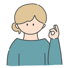 OKのポーズ_女の子