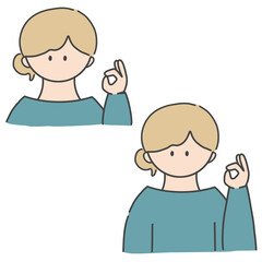 OKのポーズ_女の子