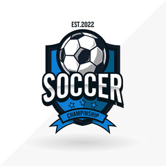 Obraz premium Soccer Football Badge Logo Design Templates | Sport Team Identity Vector Illustrations isolated on white Background