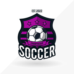 Obraz premium Soccer Football Badge Logo Design Templates | Sport Team Identity Vector Illustrations isolated on white Background