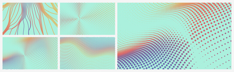 Wavy dotted background. Abstract polka dots pattern. 3d vector illustration with particles.