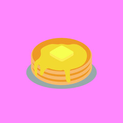 Pancake Flat Vector Illustration