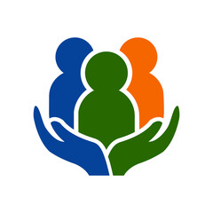 Hand and people for logo design concept. Very suitable in various business purposes, also for icon, symbol and many more.