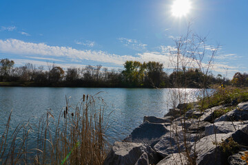 lake and mountains