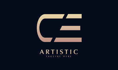 Alphabet CE or EC illustration monogram vector logo template