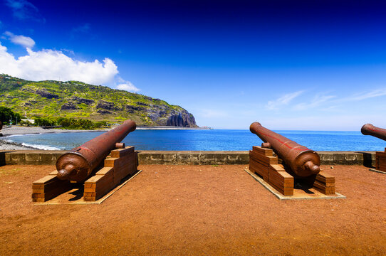 Historic gun at Le Barachois place, Saint Denis, Reunion Island