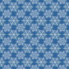 seamless pattern with snowflakes of different shapes. Vector illustration