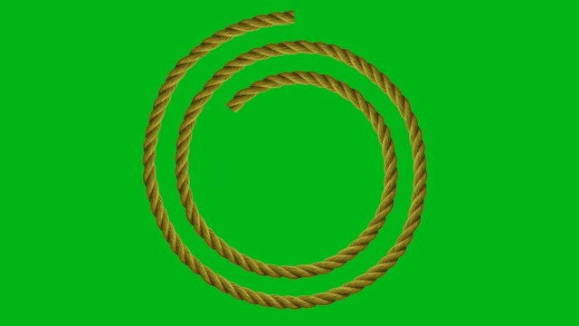 Spiral rope motion graphics with green screen background
