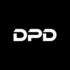 DPD letter logo design with black background in illustrator, vector logo modern alphabet font overlap style. calligraphy designs for logo, Poster, Invitation, etc.