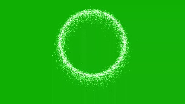 Sparks circle motion graphics with green screen background