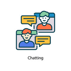 Chatting vector Fill Outline Icon Design illustration. Social Media Symbol on White background EPS 10 File