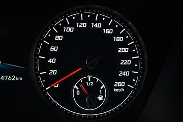Car dashboard - speedometer, tachometer and other sensors