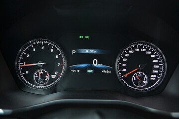 Car dashboard - speedometer, tachometer and other sensors