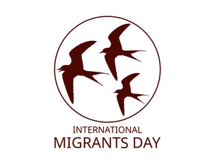 Obraz premium International Migration Day with pictures of flocks of flying birds