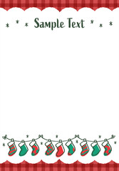 クリスマスの靴下飾りフレーム クリスマスカラー