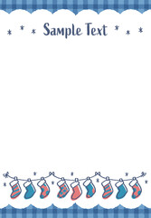 クリスマスの靴下飾りフレーム ブルー