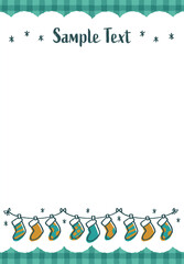 クリスマスの靴下飾りフレーム グリーン