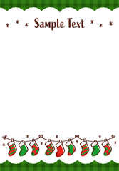 クリスマスの靴下飾りフレーム クリスマスカラー