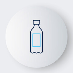 Line Bottle of water icon isolated on white background. Soda aqua drink sign. Colorful outline concept. Vector