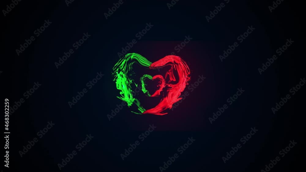 Aufkleber romantic symbol with 3d render of glowing linear streams and energy clots. magic of passion and glow
