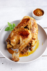 Ayam Bumbu Rujak : Stew Chicken with palm sugar sauce and chili