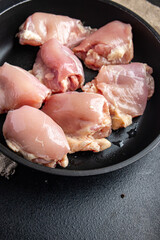 raw chicken meat boneless thigh pulp poultry fresh meal snack on the table copy space food background rustic 