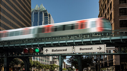 Street Sign to Balanced versus Burnout