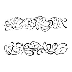 Fototapeta premium decorative oblong design with floral elements and vignettes. graphic decor, bordure