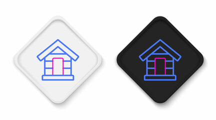 Line Dog house icon isolated on white background. Dog kennel. Colorful outline concept. Vector