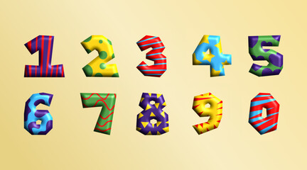 Number candles for birthday web banner and digital flyer elements