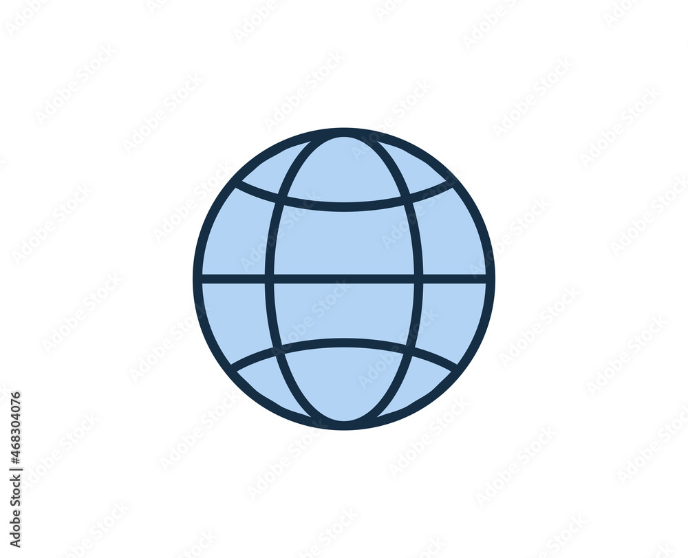 Poster line globe icon isolated on white background. outline symbol for website design, mobile application,