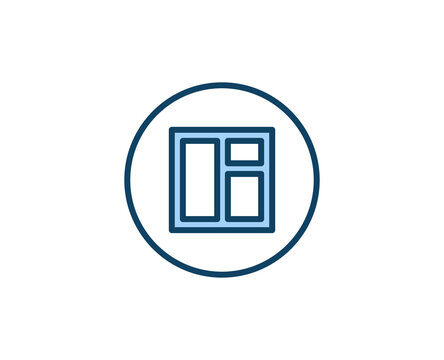 Window flat icon. Single high quality outline symbol for web design or mobile app.  House thin line signs for design logo, visit card, etc. Outline pictogram EPS10