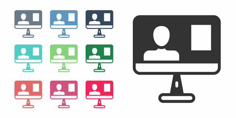 Black Online class icon isolated on white background. Online education concept. Set icons colorful. Vector