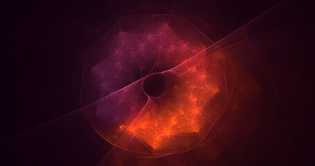 3D rendering abstract colorful fractal light background