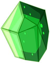 Green crystal with sparkle isolated