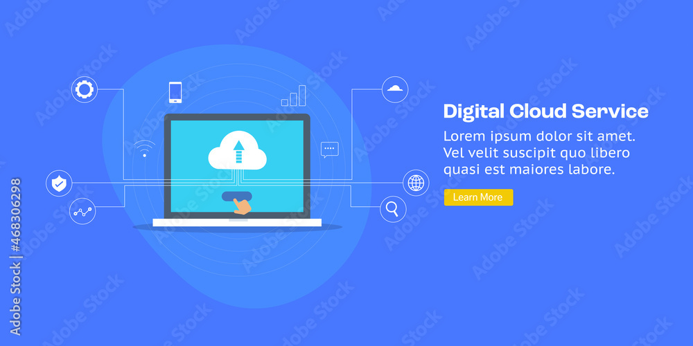 Poster cloud network connection, cloud storage technology, cloud service provider, integrated digital web c