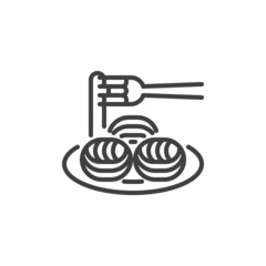 Crispy Noodle Balls line icon
