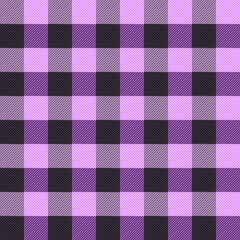 Violet and black Scotland textile seamless pattern. Fabric texture check tartan plaid. Abstract geometric background for cloth, fabric. Monochrome graphic repeating design. Modern squared ornament