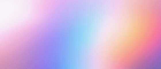 Abstract pastel holographic blurred grainy gradient banner background texture. Colorful digital grain soft noise effect pattern. Lo-fi multicolor vintage retro design. - 468307054