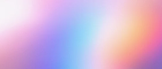 Fototapeten Abstract pastel holographic blurred grainy gradient banner background texture. Colorful digital grain soft noise effect pattern. Lo-fi multicolor vintage retro design. © Aleksandra Konoplya