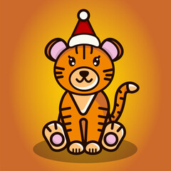 The symbol of the new year 2022 striped tiger cub