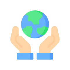 Save Earth Icon, Flat style icon vector illustration, Suitable for website, mobile app, print, presentation, infographic and any other project.
