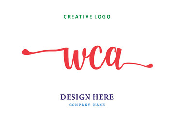 Fototapeta na wymiar WCA lettering logo is simple, easy to understand and authoritative