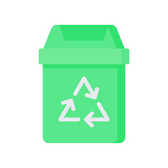 Recycling Bin Icon, Flat style icon vector illustration, Suitable for website, mobile app, print, presentation, infographic and any other project.
