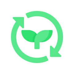 Obraz premium Recycle Icon, Flat style icon vector illustration, Suitable for website, mobile app, print, presentation, infographic and any other project.