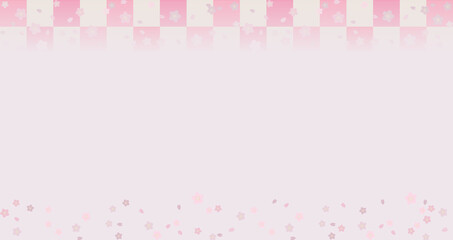 桜の市松模様　コピースペース　背景
