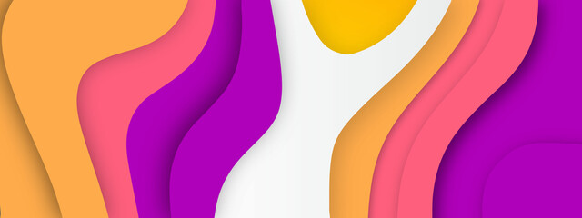 abstract colorful background with waves,  Papercut background | abstract background| Papercut pattern template, Abstract light blue realistic papercut decoration textured with wavy layers. Topography 