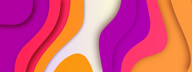 abstract colorful background with waves,  Papercut background | abstract background| Papercut pattern template, Abstract light blue realistic papercut decoration textured with wavy layers. Topography 